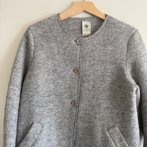 Bee & U Light Grey Italian Wool Button Mid Length Women's Jacket SZ Med - Picture 4 of 14